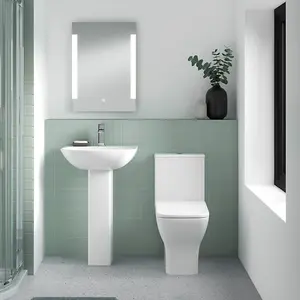 Dezine Cubo Rimless Close Coupled Toilet with Soft Close Seat