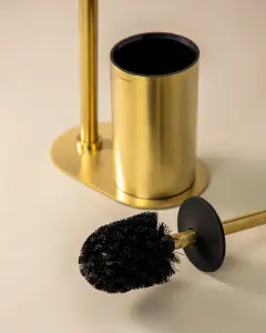 Cosmic Free Standing Toilet Brush/Paper Holder Brushed Gold PVD Architect Sp