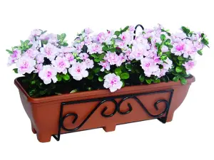 Balcony/Fence Holder - Scrolled Back Planter Holder - Charcoal