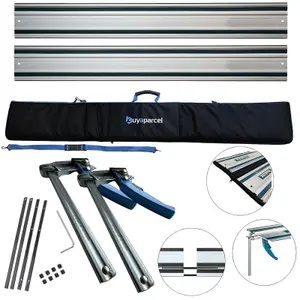 2x 1.5m Guide Rails Makita Festool Plunge Saw + Bag + Connector + Quick Clamps