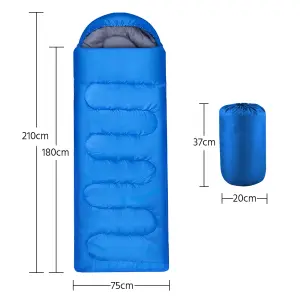 Yaheetech Blue Adult Envelope Sleeping Bag Single Person for 3 Seasons