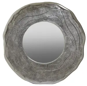 Interiors by Premier Silva Large Oak Effect Silver Wall Mirror