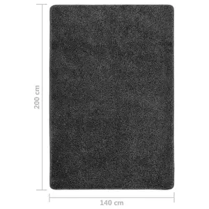 Shaggy Rug Dark Grey 140x200 cm Anti Slip