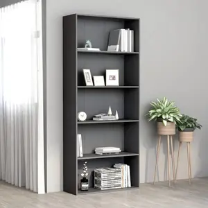 Rian Bookcase High-gloss White / 189cm H x 80cm W x 30cm D