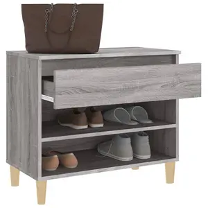 Berkfield Shoe Cabinet Grey Sonoma 70x36x60 cm Engineered Wood