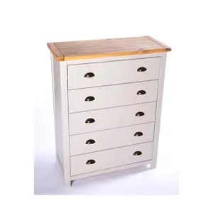 Argenta 5 Drawer Chest of Drawers Brass Cup Handle