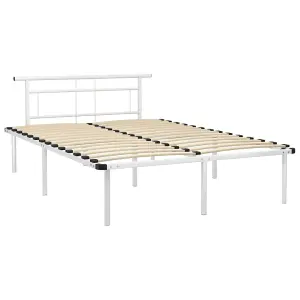 Berkfield Bed Frame White Metal 140x200 cm