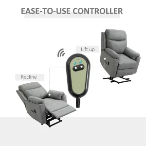 HOMCOM Power Lift Chair Electric Riser Recliner with Remote Control, Grey