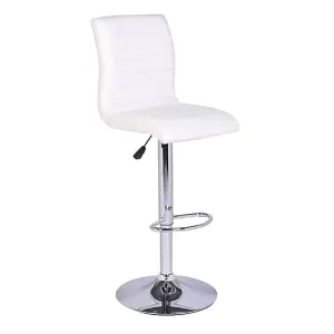 Caprice Grey White Gloss Bar Table With 4 Ripple White Stools