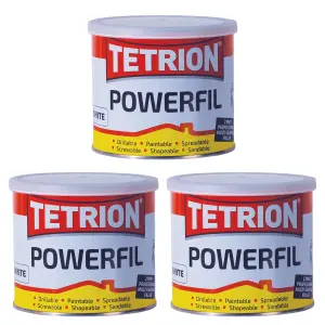 Tetrion Powerfil 2K 2 Part Body Filler Lightweight Tough Smooth White 600g x 3