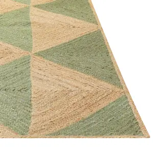 Jute Area Rug 200 x 300 cm Beige and Green CALIS