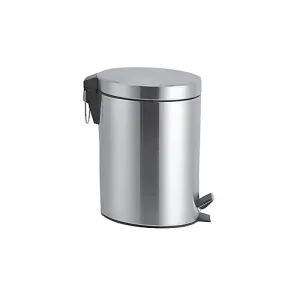 3L Metal Chrome Pedal Bin Kitchen Toilet Rubbish Hygienic Home Paper Dustbin Boxed (3L)