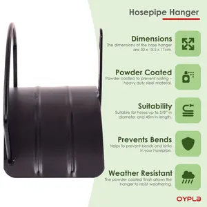 Oypla Heavy Duty Wall Mounted Garden Hose Pipe Hanger Storage Hook