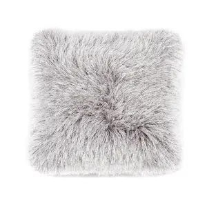 Silver Shaggy Luxurious Modern Plain Easy to Clean Bedroom Dining Room And Living Room Rug -60cm X 120cm