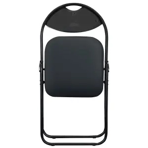 Harbour Housewares - Padded Folding Chairs - Black - Pack of 6