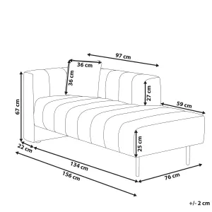 Left Hand Vegan Faux Leather Chaise Lounge Off-White LANNILS