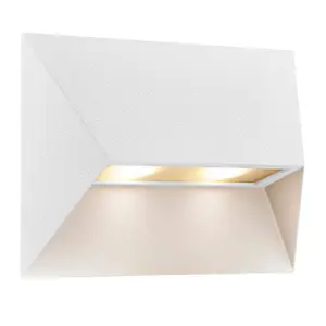 Nordlux Pontio 27 Outdoor Patio Terrace Garden Wall Light In White (Height) 19cm