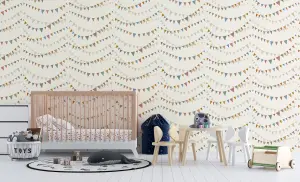 Galerie Great Kids White Smooth Glitter Garland Wallpaper Roll