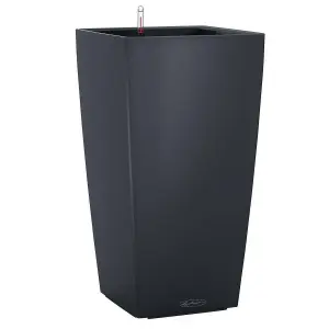 LECHUZA CUBICO Color 41cm Tall Planter, Slate Self-watering Planter with Water Level Indicator H41 L22 W22 cm, 6L