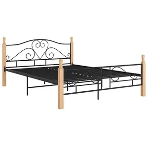 Berkfield Bed Frame Black Metal 140x200 cm