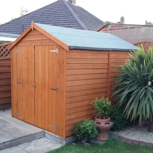 Shire 8x6 Overlap Premium Double Door Windowless Apex Shed Pressure Treated