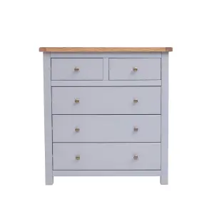 Mirano 5 Drawer Chest of Drawers Brass Knob