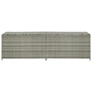 Berkfield Garden Storage Box Poly Rattan 200x50x60 cm Grey