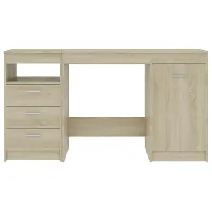 Berkfield Desk Sonoma Oak 140x50x76 cm Engineered Wood