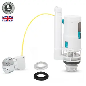 Adjustable Toilet Dual Flush Valve 1.5 & 2" with Cable Push Button