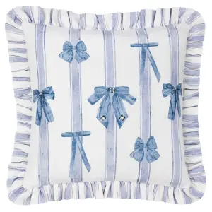 furn. Noortje Ruffle Bows Printed Feather Rich Cushion