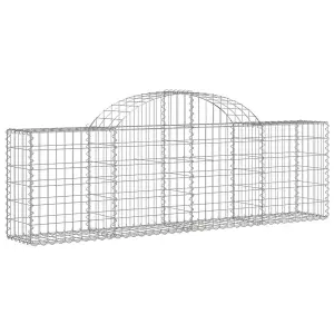 Berkfield Arched Gabion Baskets 14 pcs 200x30x60/80 cm Galvanised Iron