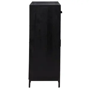 Berkfield Shoe Rack Black 75x40x110 cm Solid Pinewood