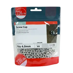 TIMCO Screw Cups Nickel - To fit 8 Gauge Screws