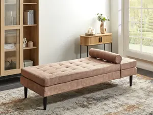 Velvet Chaise Longue Taupe USSEL