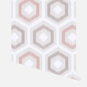 Arthouse Ikat Geo Blush Wallpaper