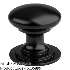 Victorian Tiered Door Knob - 38mm Matt Black Cabinet Pull Handle Round Rose