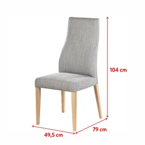 Feodosiy Upholstered Dining Chair (Set of 2) Light Grey / Beech