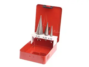 Faithfull  HSS Step Drill Bit Set of 3 4-30mm FAISDSET3