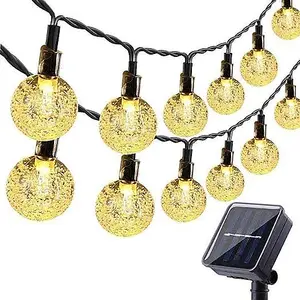 Waterproof Solar Powered Ball Fairy String Light in  Warm White 7 Meters 50 LED