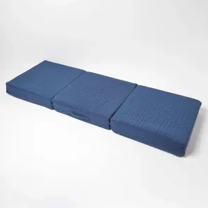 Homescapes Navy Cotton Orthopaedic Foam 3 Seater Booster Cushion