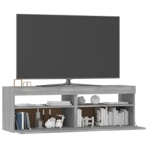 Berkfield TV Cabinet with LED Lights Grey Sonoma 120x35x40 cm