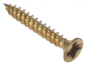 ForgeFix CSK1148EB General Purpose Pozi Compatible Screw CSK TT Electro Brass 1.1/4in x 8 Box 200 FORCSK1148E