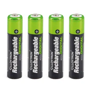 LLOYTRON NiMH Rechargeable AccuDigital Batteries AAA Size 900mAh 4 Pack