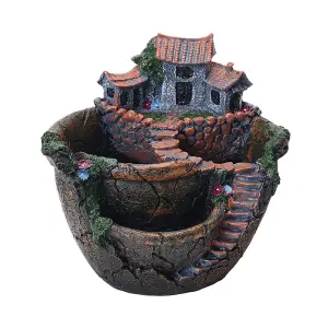 Novelty Courtyard Shaped DIY Succulent Planter Resin Flower Plant Pot for Decoration and Gifts