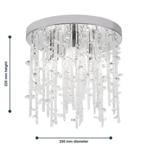 First Choice Lighting Set of 2 Azalea Crystal Flush Ceiling Lights