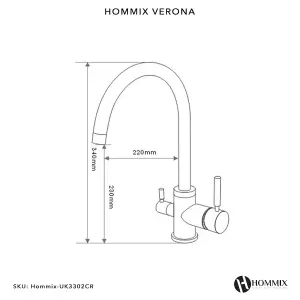 Hommix Verona Brushed Nickel 3-Way Tap (Triflow Filter Tap)