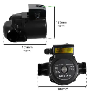 SPARES2GO Light Commercial Circulation Pump compatible with Grundfos UPS2 25-80 180 Heating