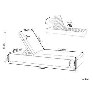 Sun Lounger with Cushion Wood Light Wood FANANO