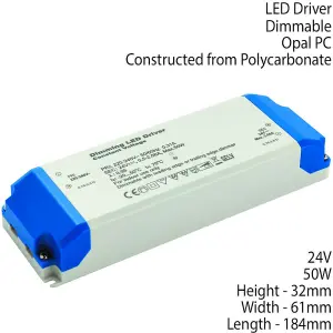 24V DC 50W Dimmable LED Driver / Transformer Low Voltage Light Power Converter