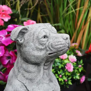 Large Staffordshire Bull Terrier Dog Garden statue